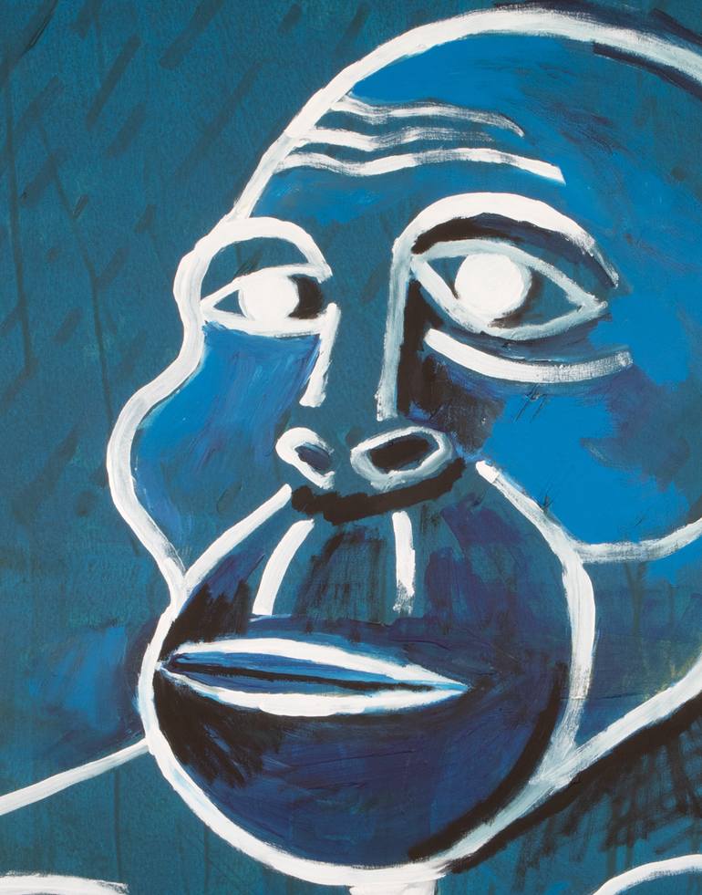Original Cubism People Painting by Robert Sosnowski