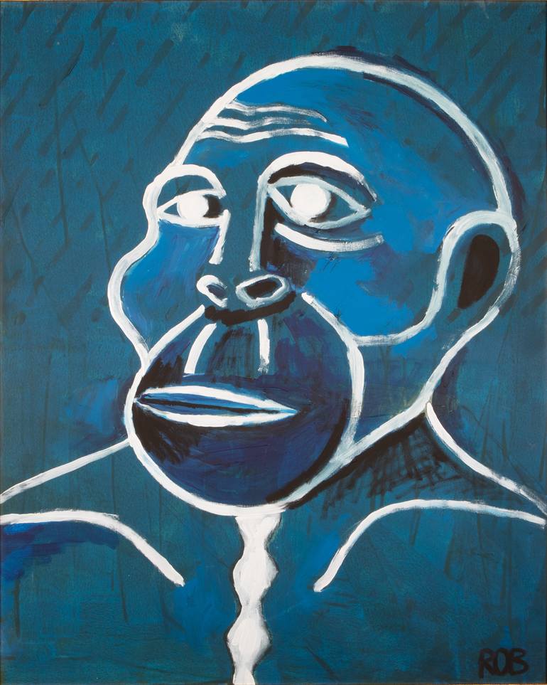 Original Cubism People Painting by Robert Sosnowski