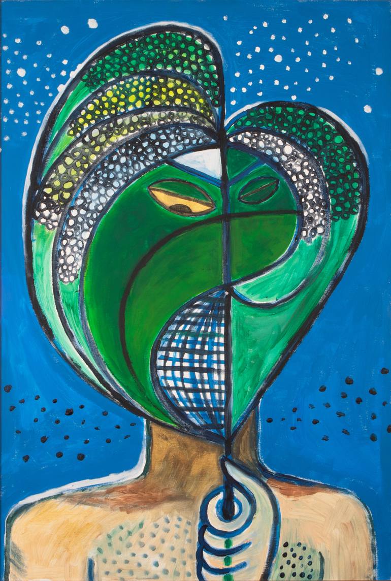 Original Cubism People Painting by Robert Sosnowski