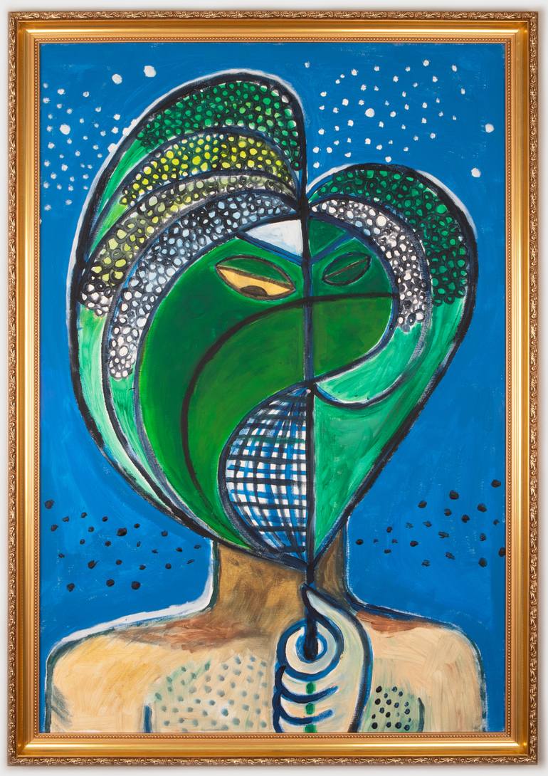 Original Cubism People Painting by Robert Sosnowski