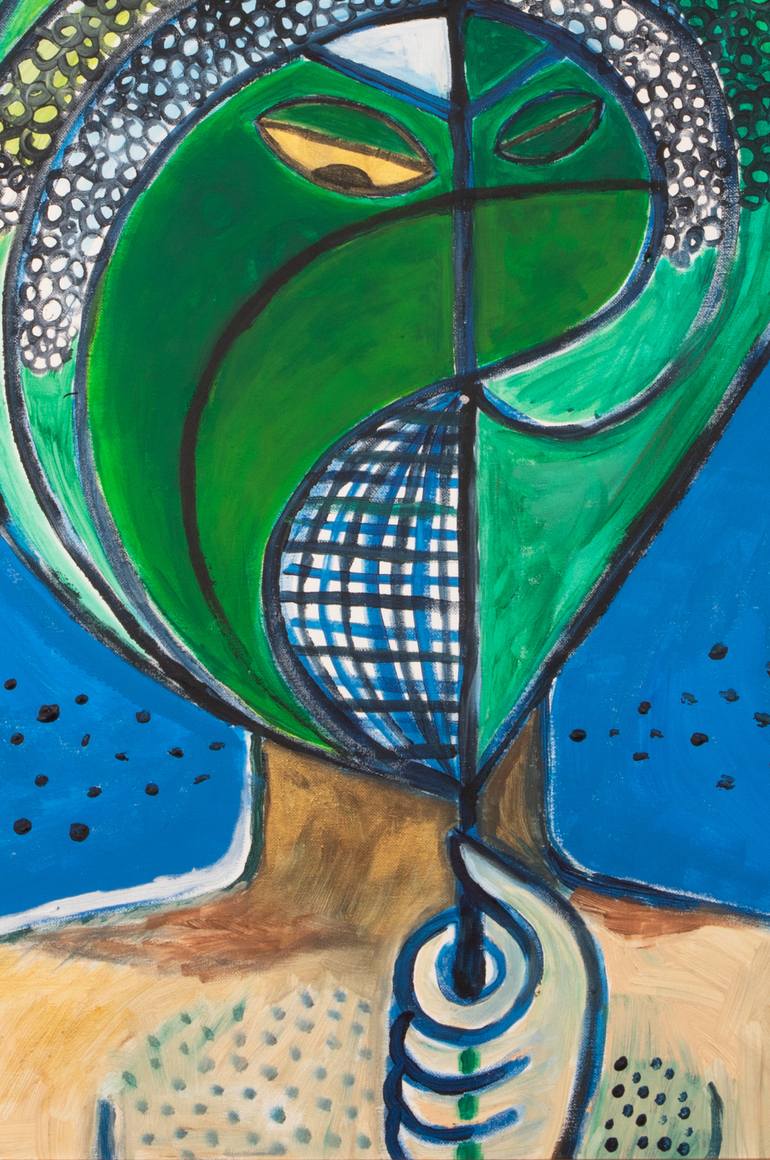 Original Cubism People Painting by Robert Sosnowski