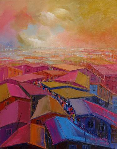 Print of Abstract Expressionism Cities Paintings by Samuel Prophask Asamoah