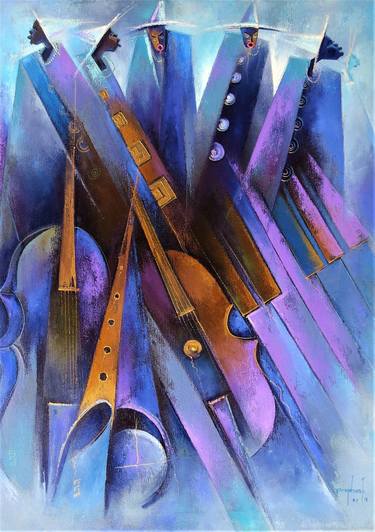 Print of Music Paintings by Samuel Prophask Asamoah