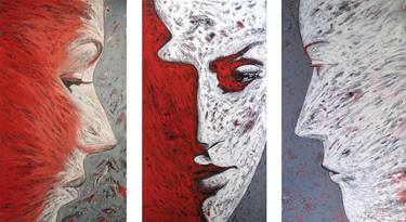 Triptych - Three colors - RED thumb