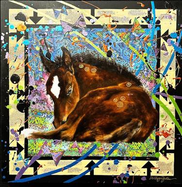 Original Horse Mixed Media by Liz Chappie-Zoller