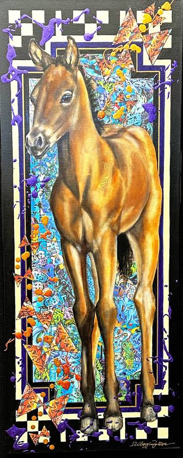 Original Horse Mixed Media by Liz Chappie-Zoller