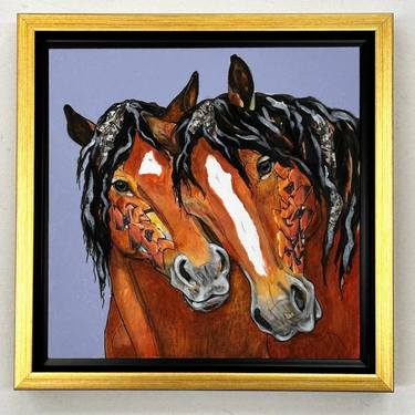 Original Contemporary Horse Mixed Media by Liz Chappie-Zoller