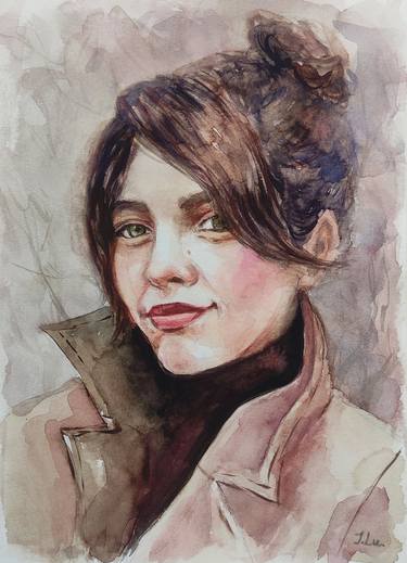 THE AUTUMN GIRL - watercolor portrait thumb