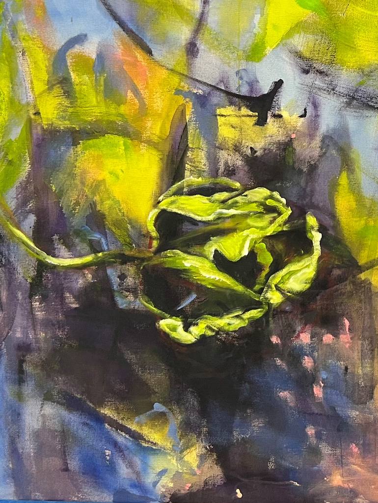 Original Abstract Floral Painting by Anjuta Schneider