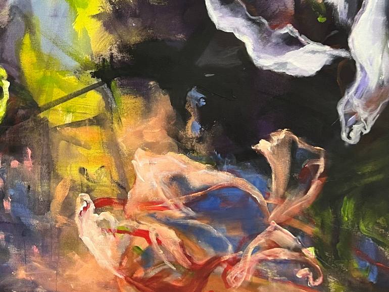 Original Abstract Floral Painting by Anjuta Schneider