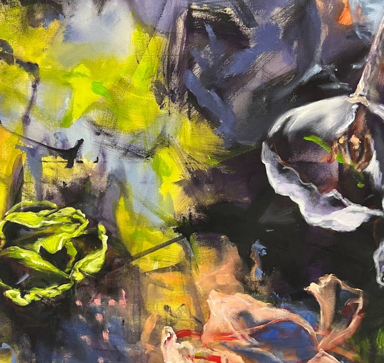 Original Abstract Floral Painting by Anjuta Schneider