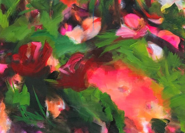 Original Abstract Floral Painting by Anjuta Schneider