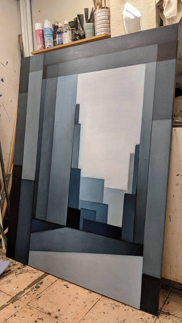 Original Contemporary Architecture Painting by Elena Marti 