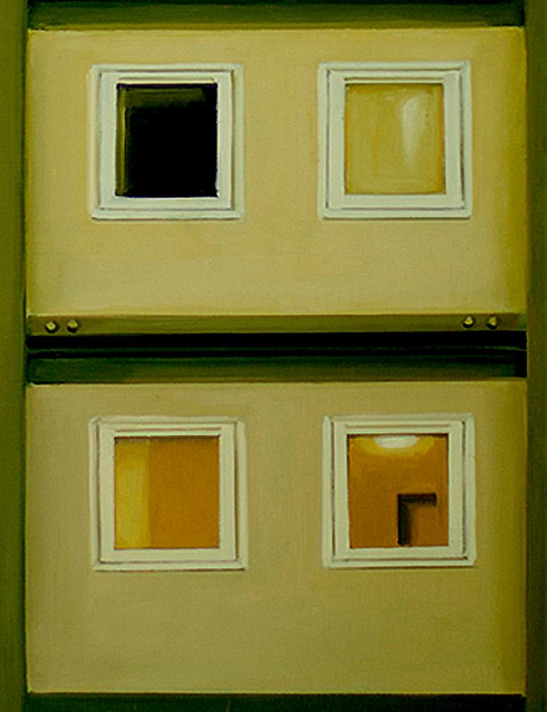 Original Abstract Architecture Painting by Elena Marti 