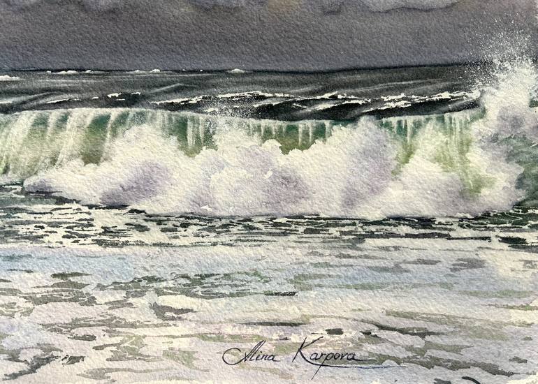 Original Impressionism Seascape Painting by Alina Karpova