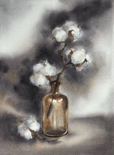 Still life with cotton thumb