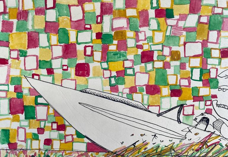 Original Pop Art Boat Painting by Matt Kaye