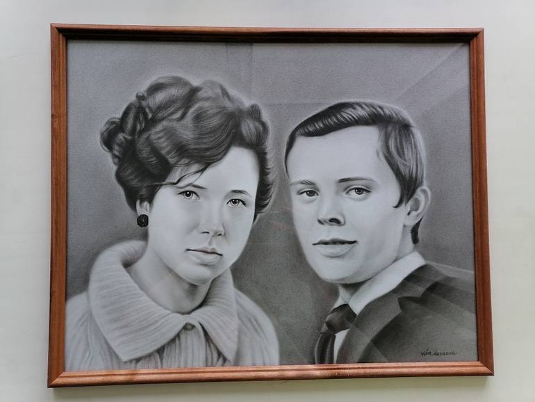 Original Realism Portrait Drawing by Vita Dunaeva