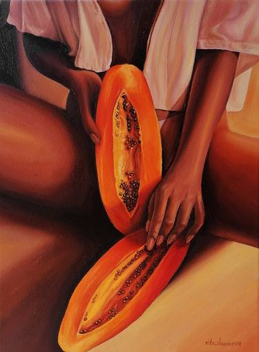 PAPAYA - original oil painting thumb