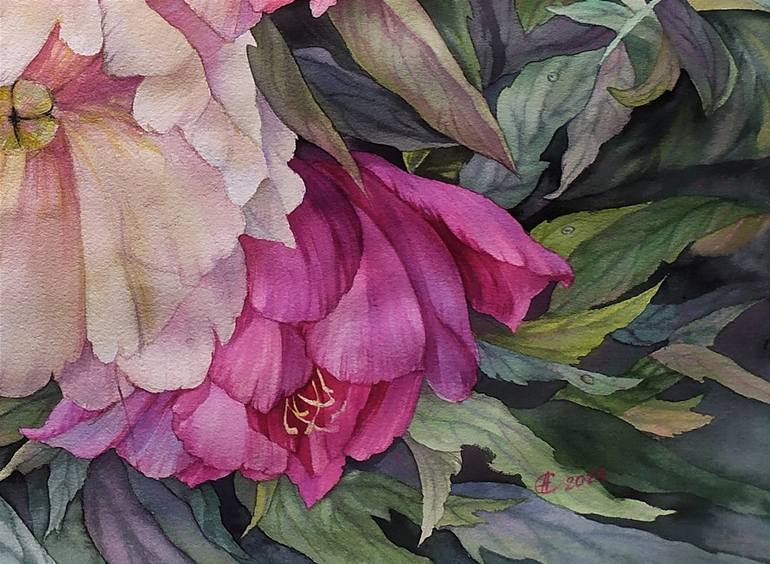 Original Contemporary Botanic Painting by Svitlana Oleksandrova