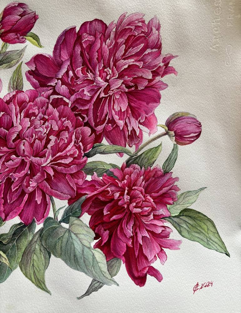 Original Contemporary Botanic Painting by Svitlana Oleksandrova