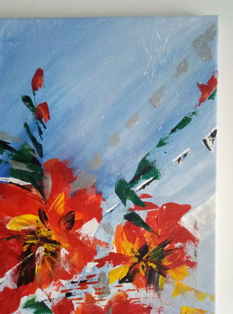 Original Abstract Floral Painting by Tatiana Bykova