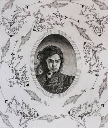 Original Portraiture Fantasy Drawing by Shahana Afaq