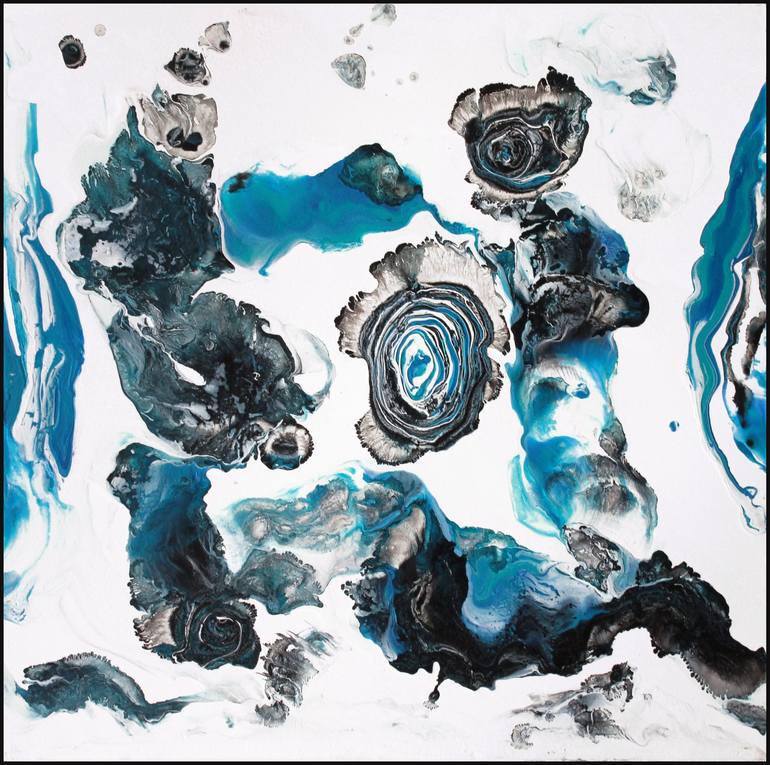 Original Abstract Painting by Vira Malva | Abstract Art on Pressed Cardboard | The mother-of-pearl days
