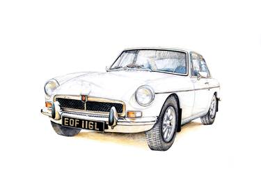 Original Realism Automobile Drawings by Benjamin Self