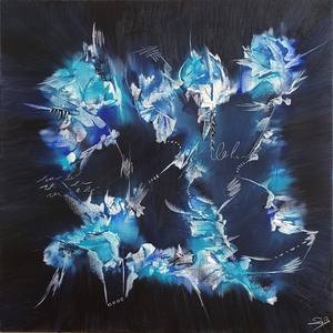 Collection Blue oil canvas