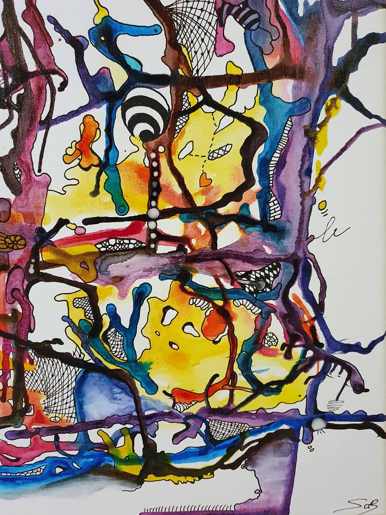 Original Art Deco Abstract Painting by Sabrina Viola