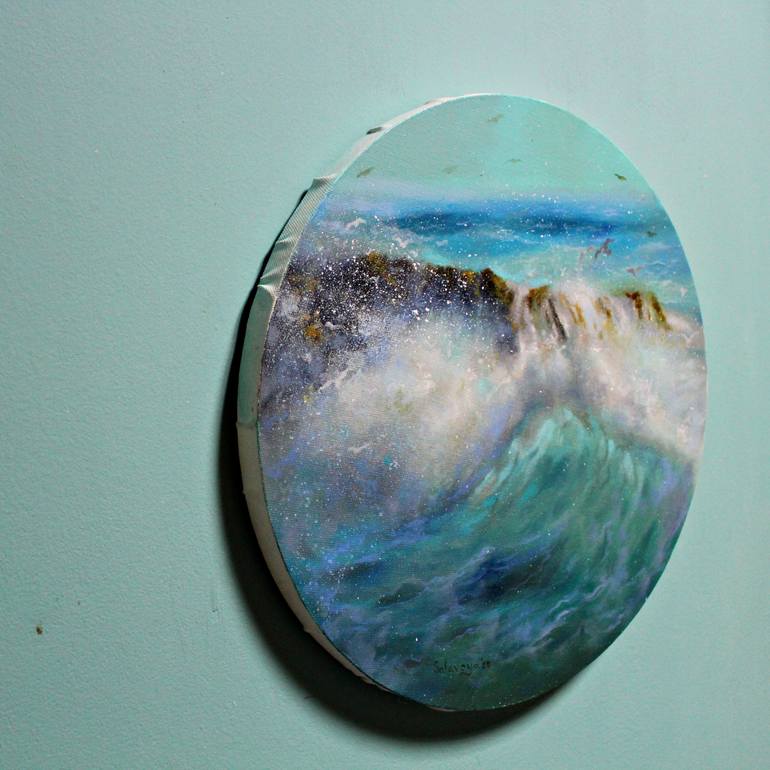 Original Art Deco Seascape Painting by Enislava Koicheva
