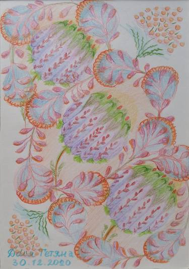 Sketch number 5 Flowers of joy, flowers of Love bright beautiful flowers of the Ukrainian soul and style Picture for good mood festive plot illustration Painting thumb