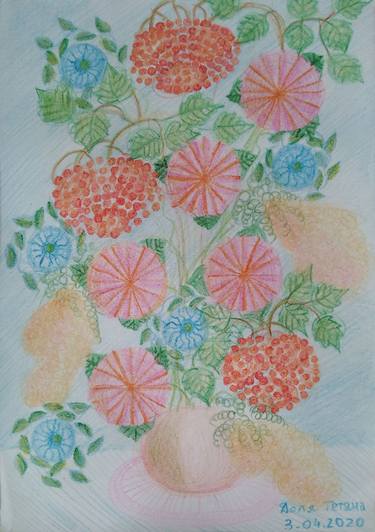 Sketch number 27 Flowers of joy, flowers of Love bright beautiful flowers of the Ukrainian soul and style Picture for good mood festive plot illustration thumb