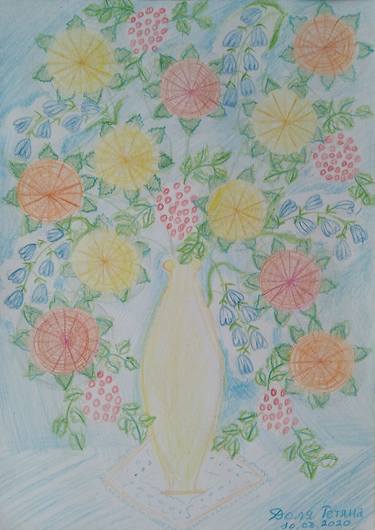 Sketch number 28 Flowers of joy, flowers of Love bright beautiful flowers of the Ukrainian soul and style Picture for good mood festive plot illustration thumb