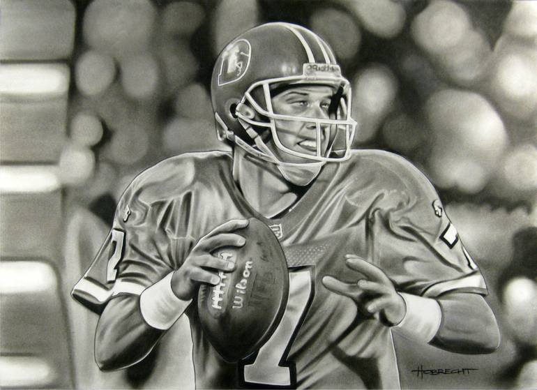 John Elway Topps - Limited Edition of 100 Printmaking by Dave Hobrecht