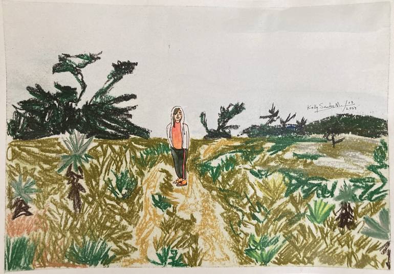 Original Nature Drawing by Kelly Santos | Illustration Art on Paper | Into the wild