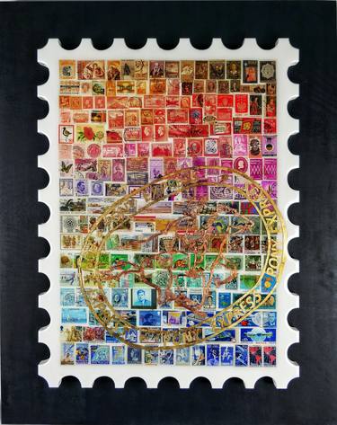 Postage Stamp Collage Artworks Saatchi Art