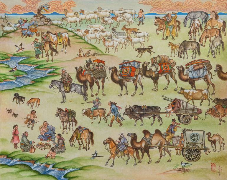 Migration Painting by Duurentugs Jambaljamts | Saatchi Art