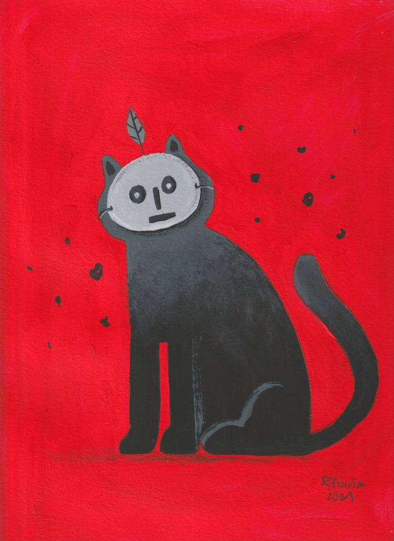 Original Black & White Cats Paintings by Robert Filiuta