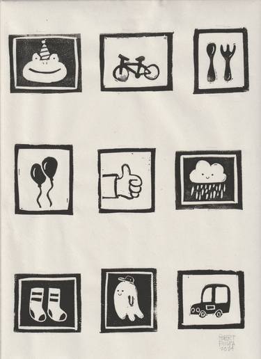Original Black & White Cartoon Printmaking by Robert Filiuta