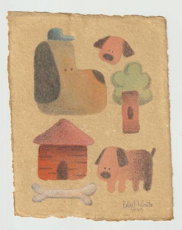 Original Contemporary Dogs Painting by Robert Filiuta