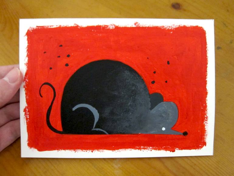 Original Folk Animal Painting by Robert Filiuta