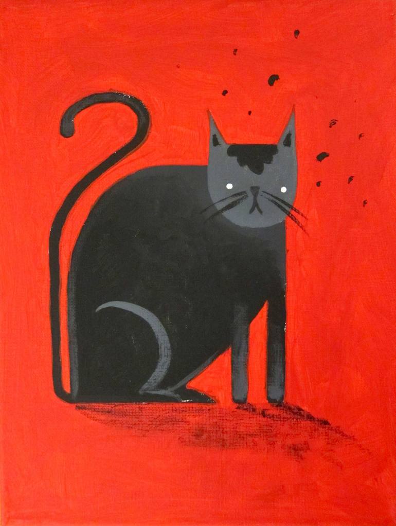 Cat Toupee Painting by Robert Filiuta | Saatchi Art