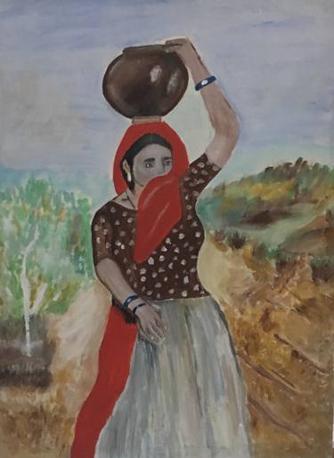 Original Portraiture Women Paintings by Asad Hasan