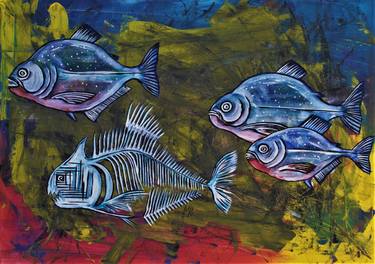 Print of Expressionism Fish Paintings by Simon Houlton