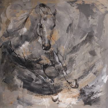 Original Abstract Expressionism Horse Paintings by Artem Usá