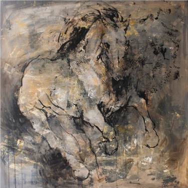 Original Abstract Expressionism Horse Paintings by Artem Usá