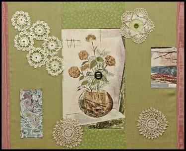 Original Floral Collage by Linda Joyce Ott