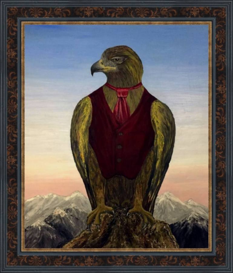 Original Surrealism Animal Painting by Gennady Gurev